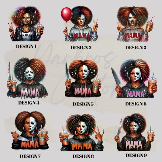 Black Mama Horror 12oz Glass Mugs