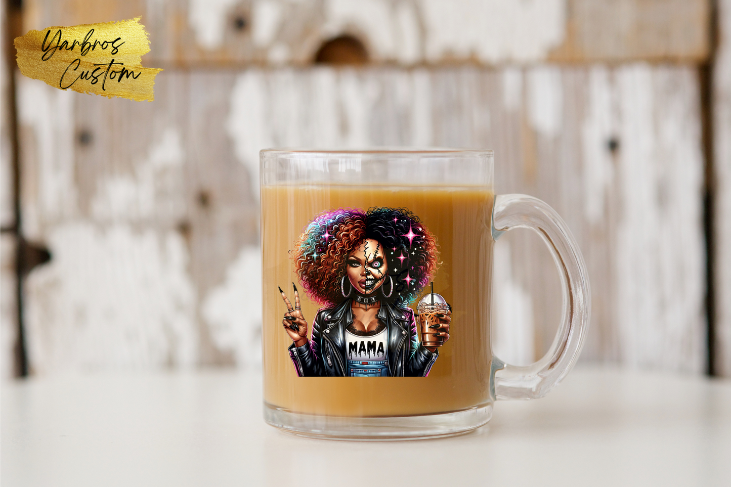 Black Mama Horror 12oz Glass Mugs