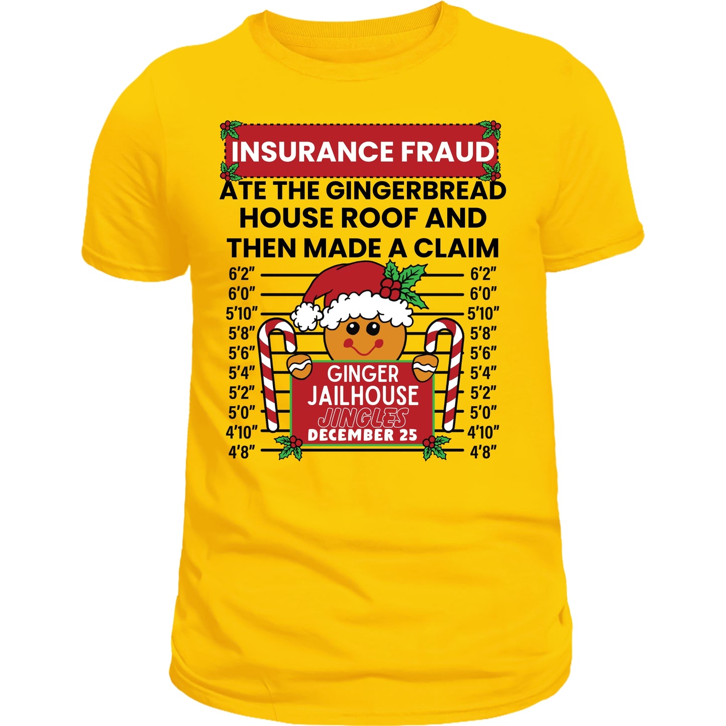 Adult Funny Gingerbread Inmate Christmas Tees