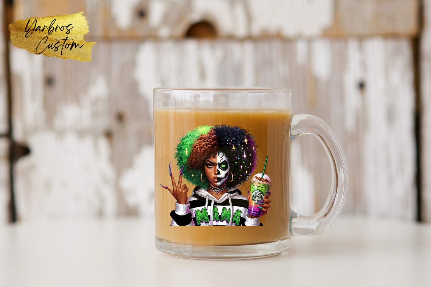Black Mama Horror 12oz Glass Mugs