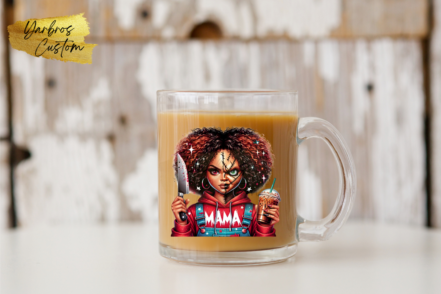 Black Mama Horror 12oz Glass Mugs