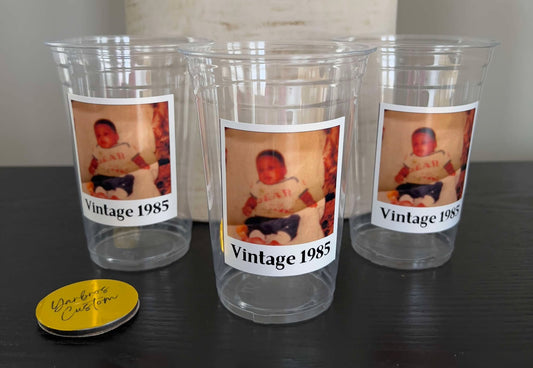 Vintage Personalized Photo Cups
