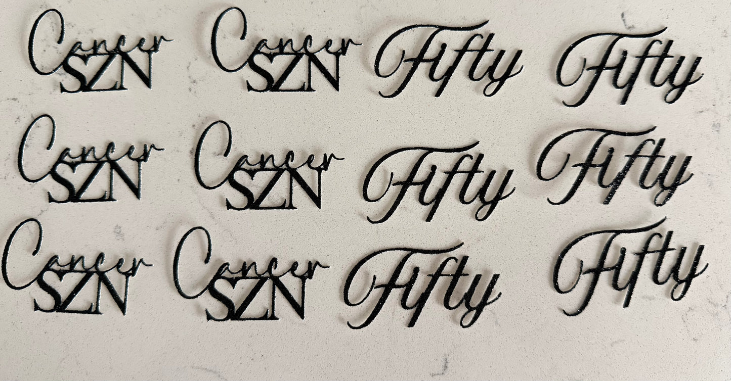 Custom Cupcake Cardstock Toppers