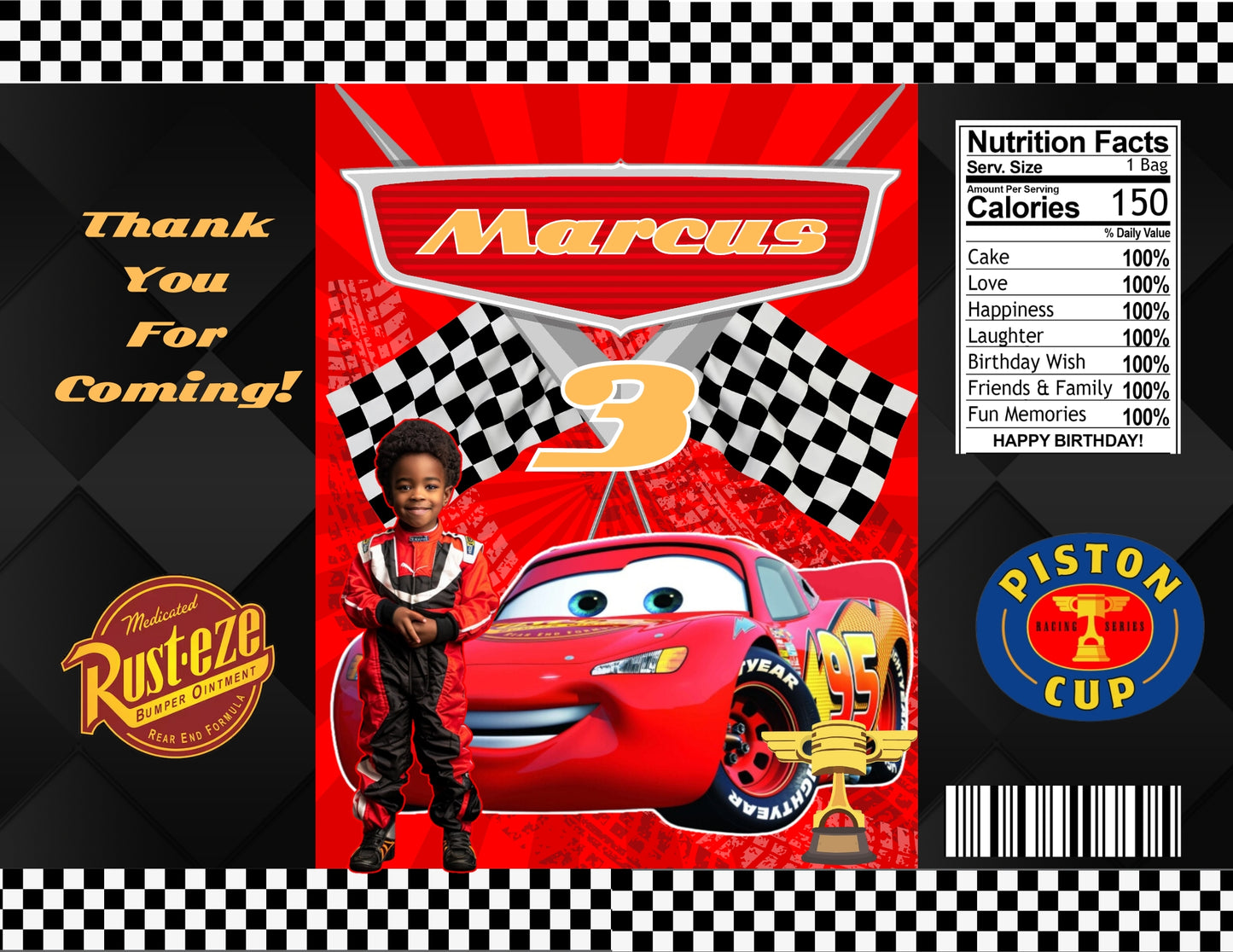 CARS CHIP BAG TEMPLATES
