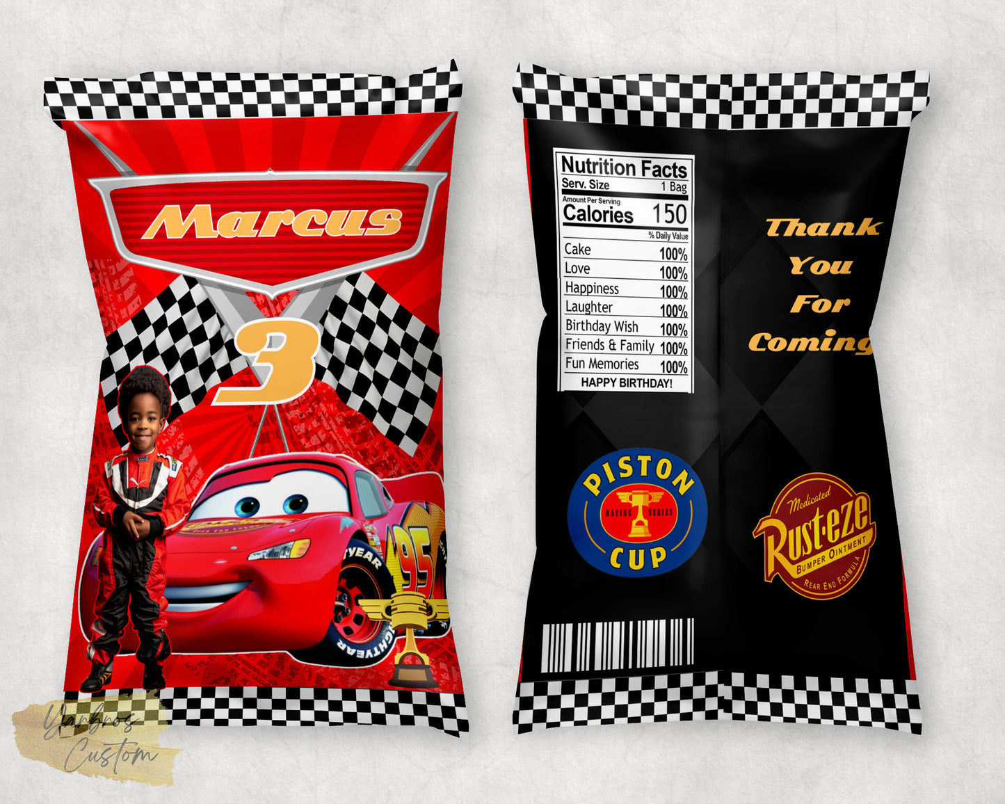 CARS CHIP BAG TEMPLATES