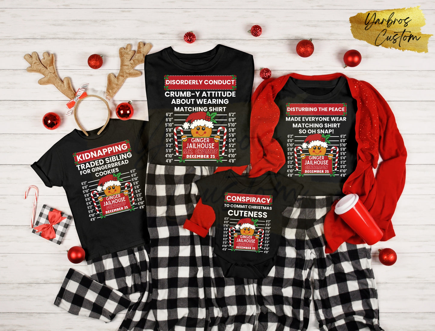 Adult Funny Gingerbread Inmate Christmas Tees