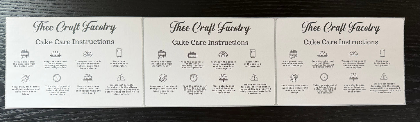 Cake Care Instructions