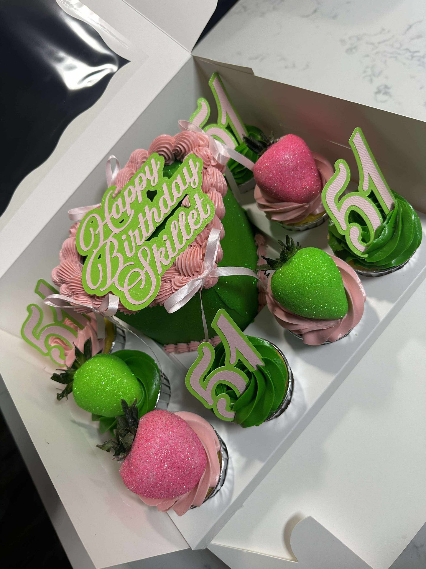 Cake Custom Topper w Custom Cupcake Topper