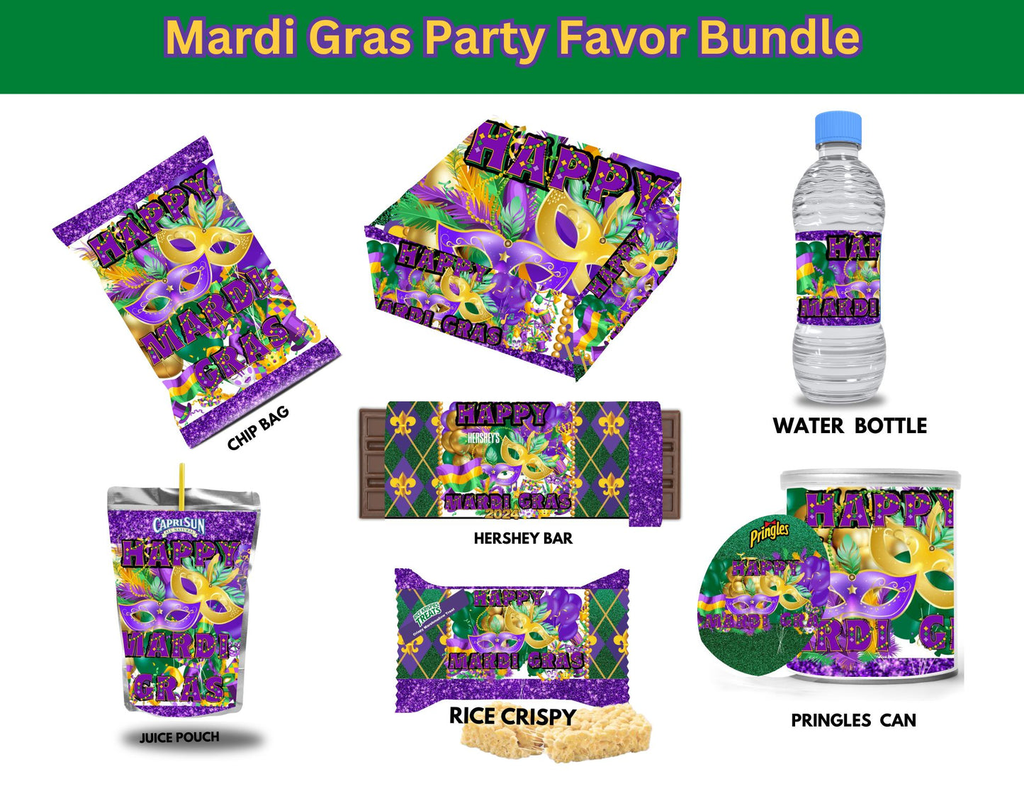 Mardi Gras Party Favor Template