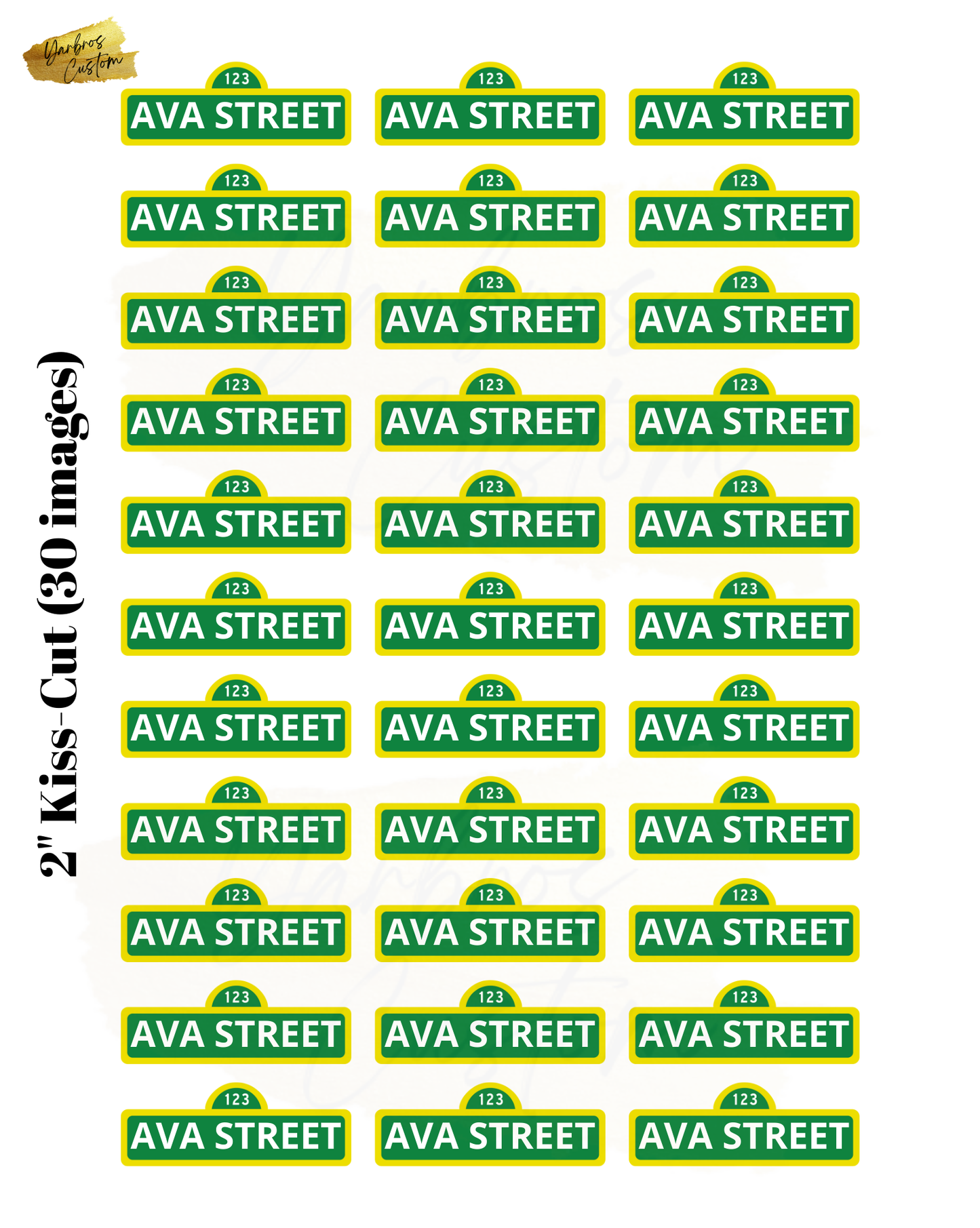 123 Edible Image Sheet (Street Sign)