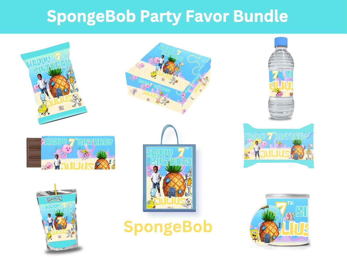 SpongeBob Party Favor Bundle Template