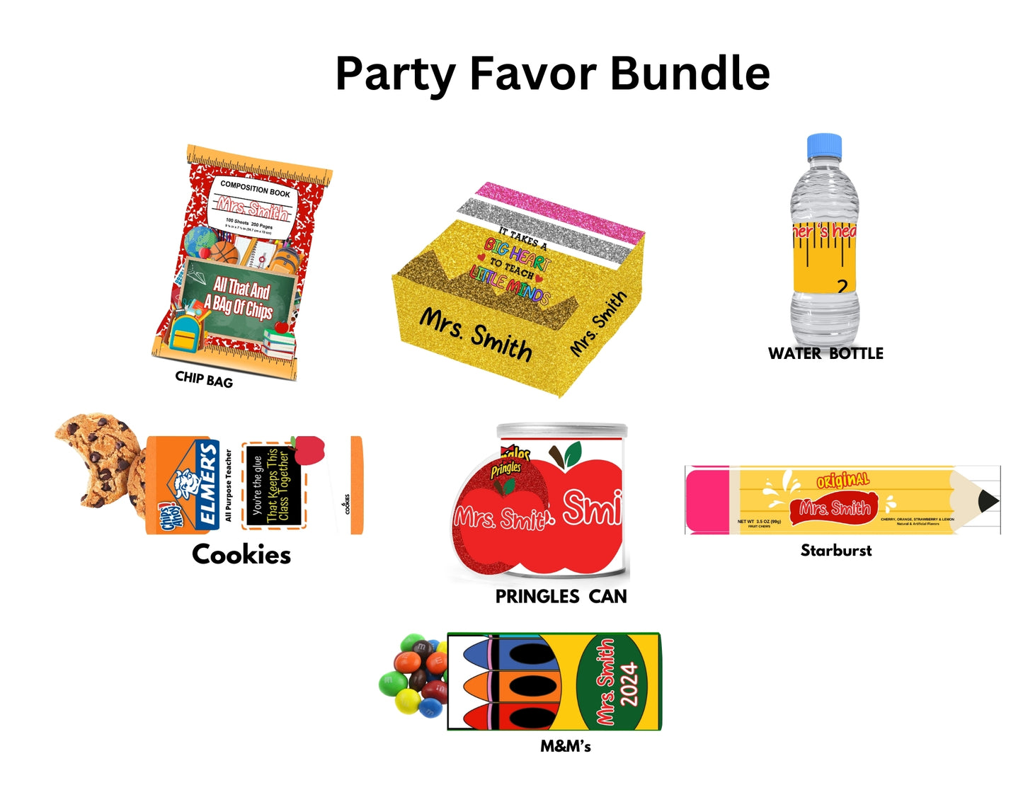 Teacher Party Favor Bundle Template