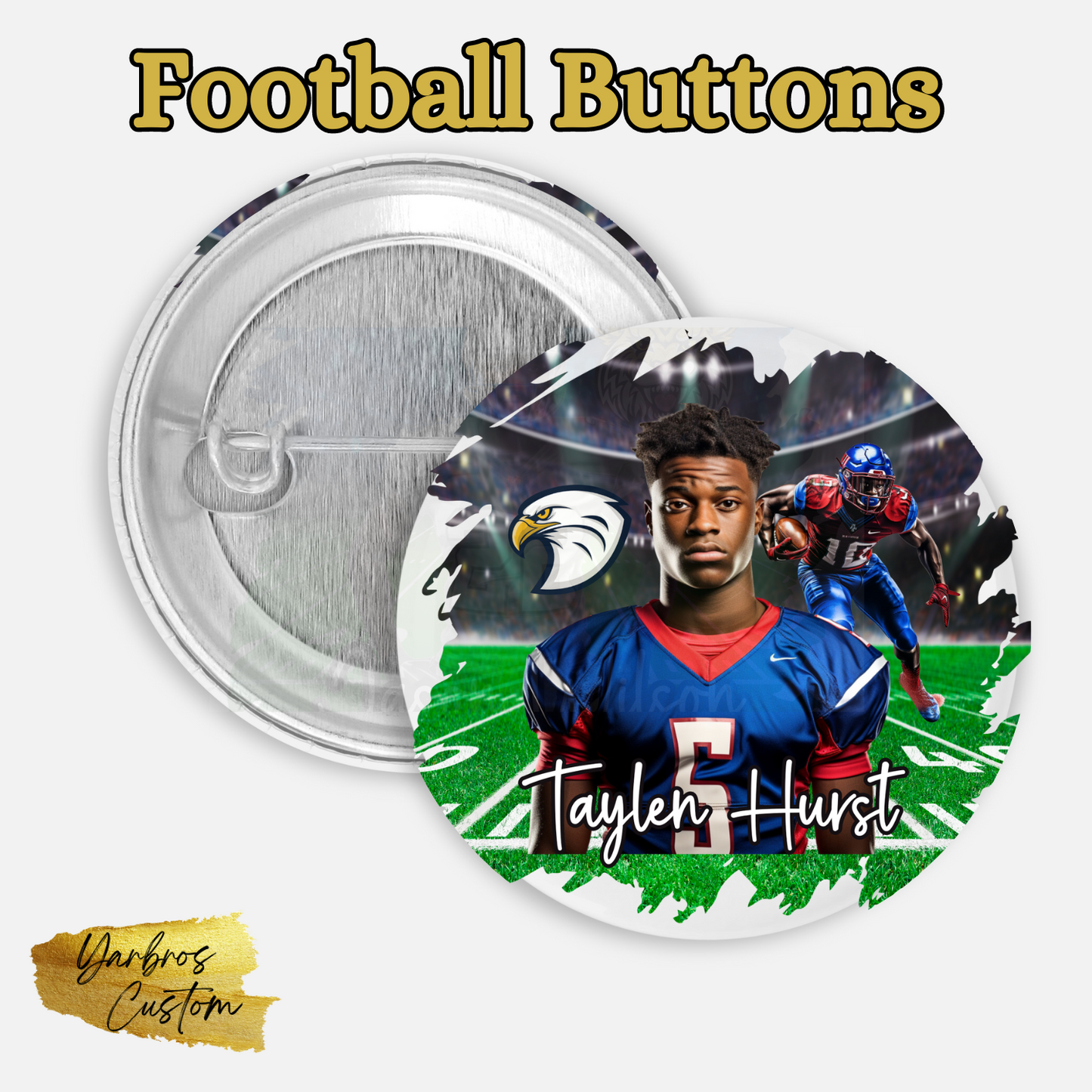 Football Buttons 2.25"