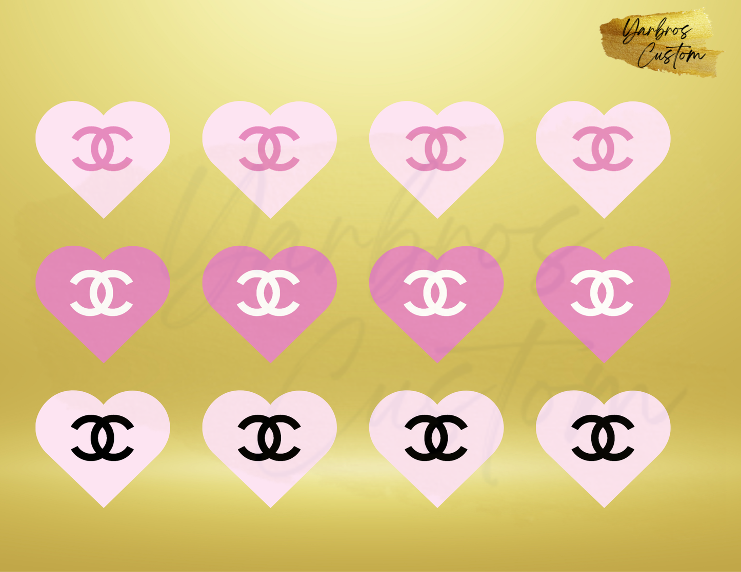 Edible 2" Heart Images Sheet