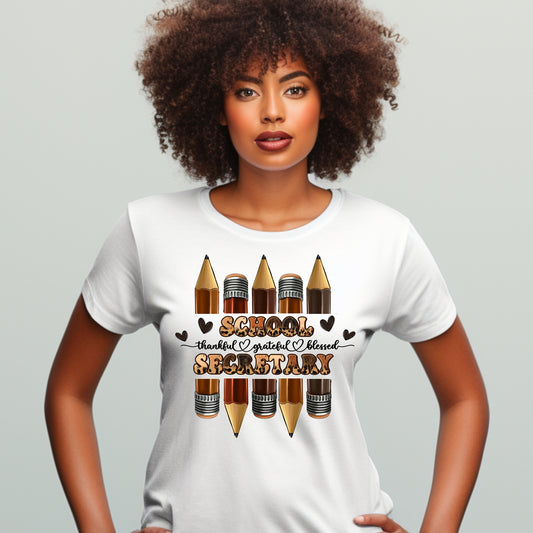 Thankful Grateful Blessed Teacher Tee