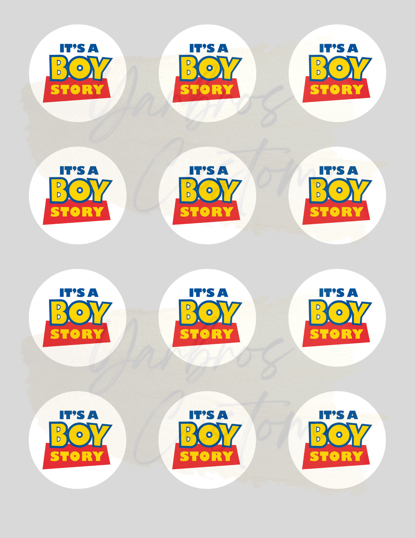 Its A Boy Circle Edible Images