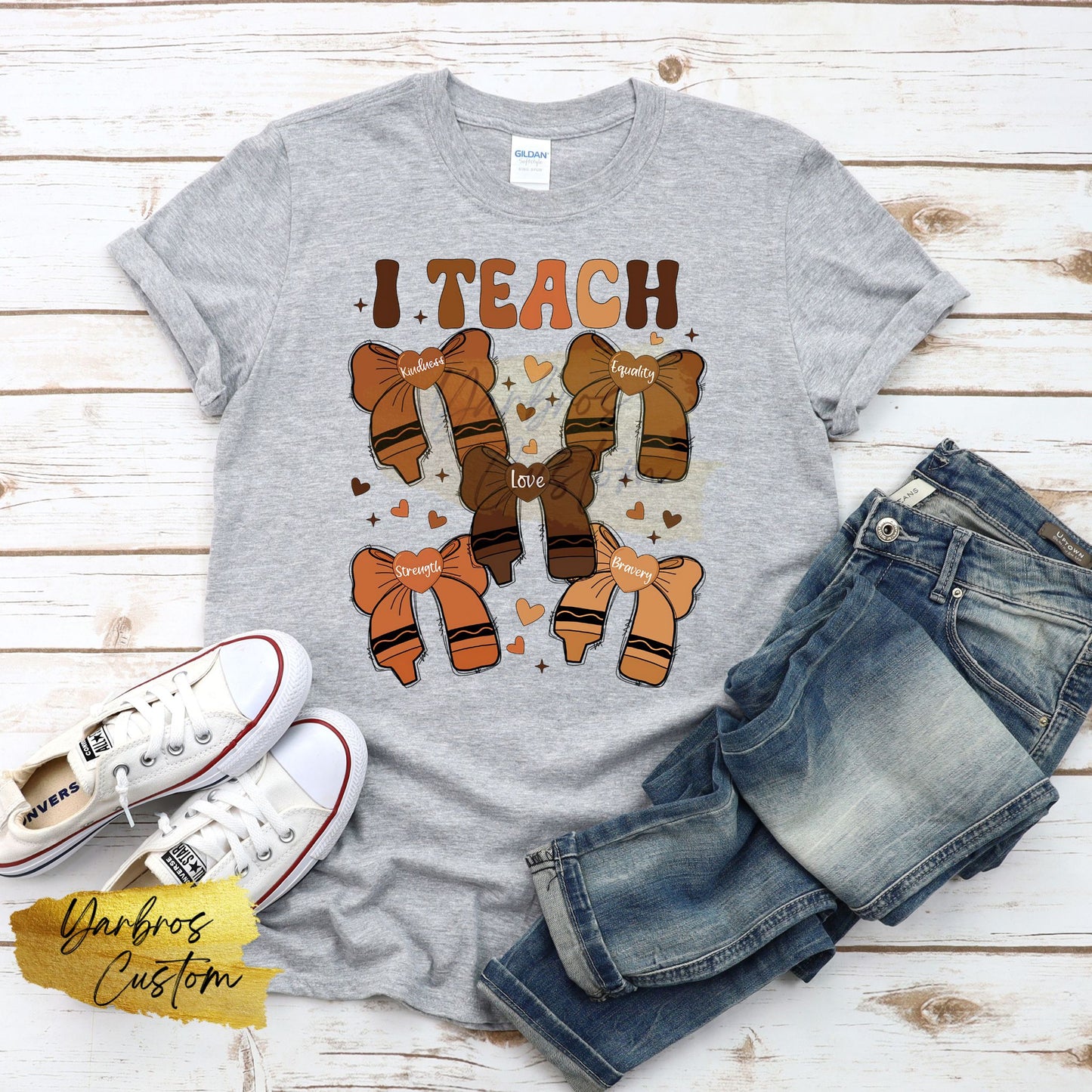 Thankful Grateful Blessed Teacher Tee