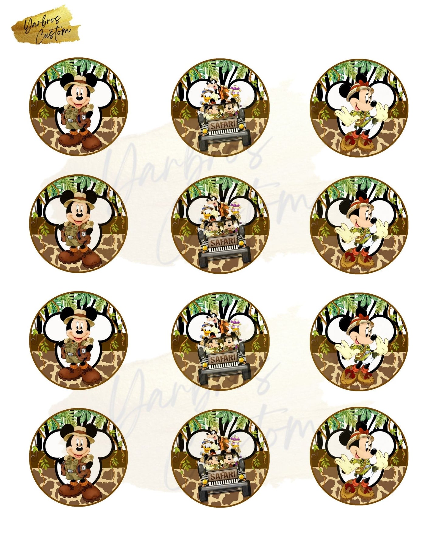 Edible Mickey & Friends Safari Image Sheet