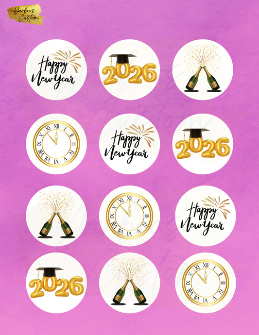 New Year Edible Image