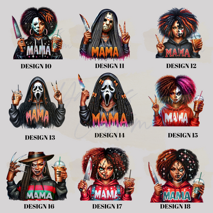 Black Mama Horror 12oz Glass Mugs