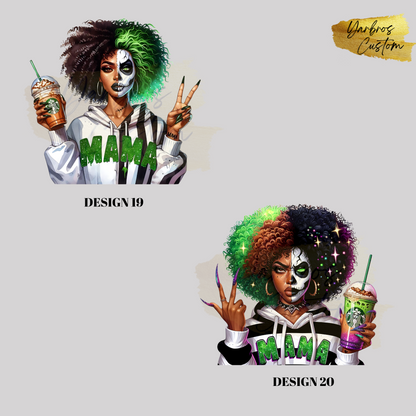 Black Mama Horror 12oz Glass Mugs
