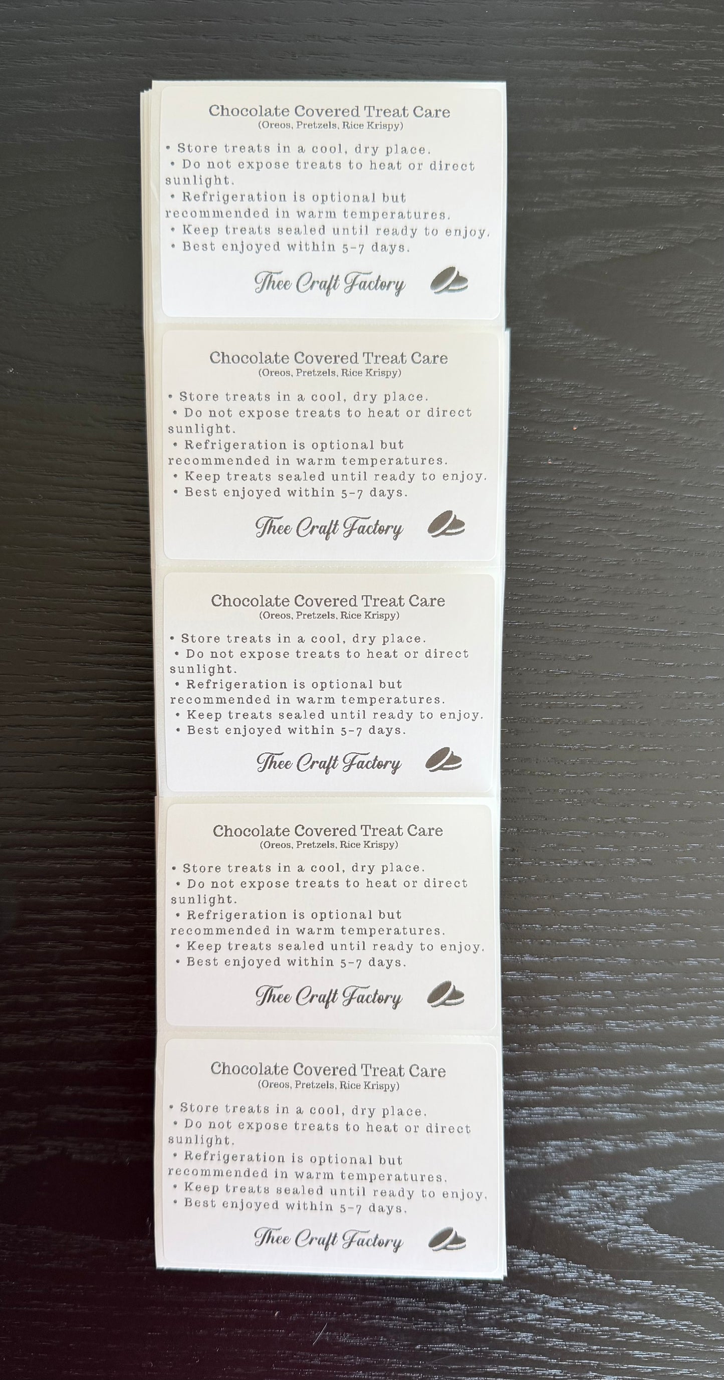 Chocolate Covered Treats, Care Instructions ￼