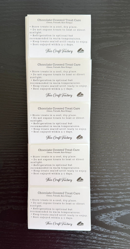 Chocolate Covered Treats, Care Instructions ￼