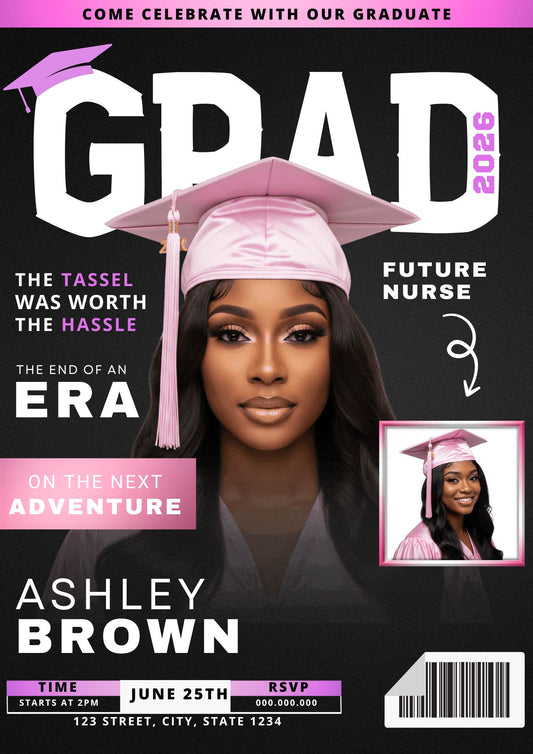Grad Magazine Digital Cover Invite