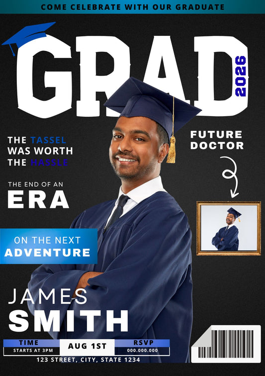 Grad Magazine Digital Cover Invite