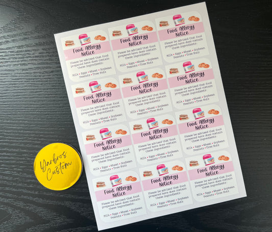 Food Allergy Alert Sticker