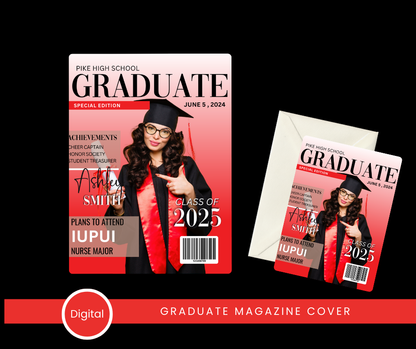 Graduate Magazine Cover Editable Template