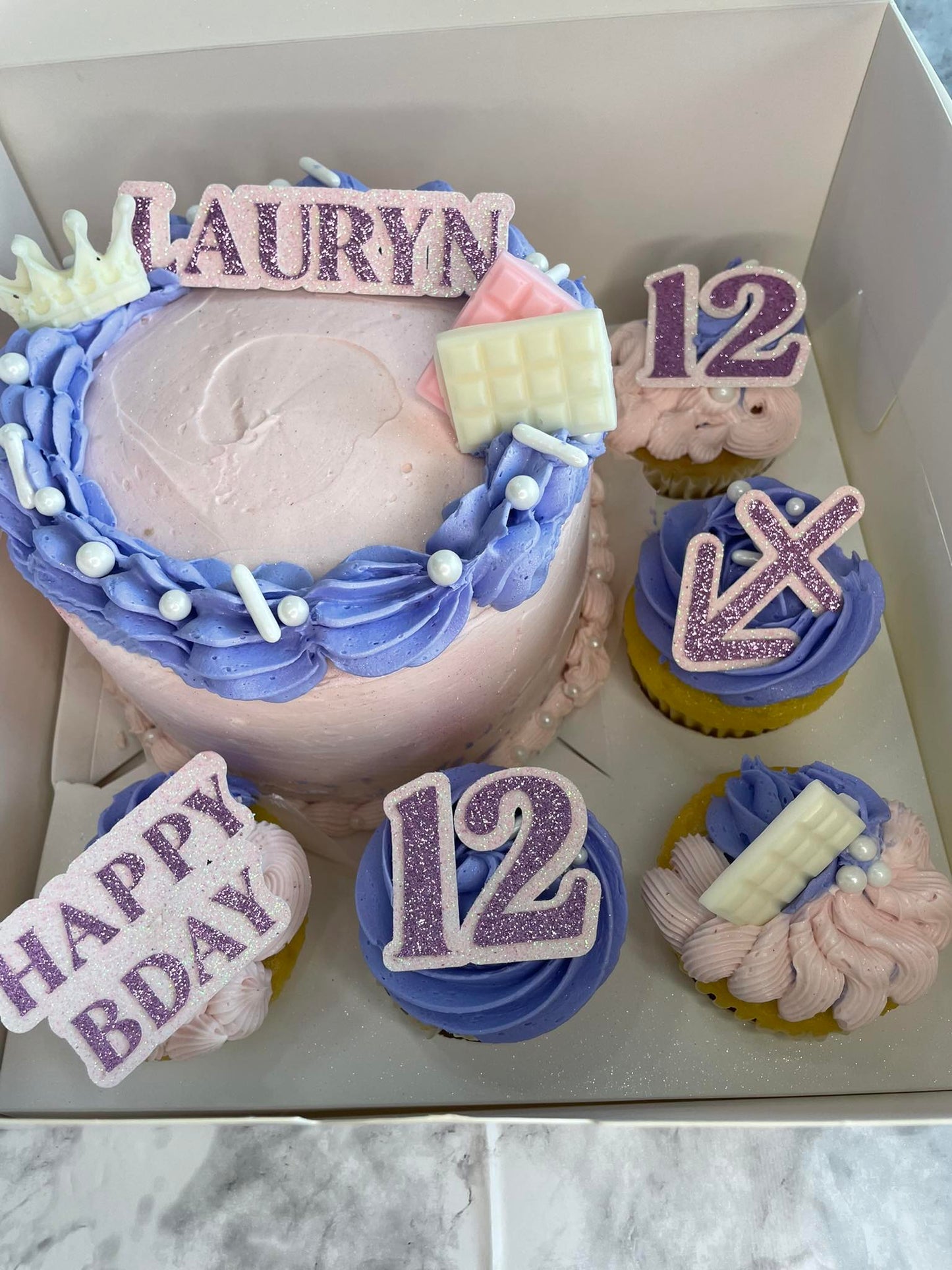 Cake Custom Topper w Custom Cupcake Topper