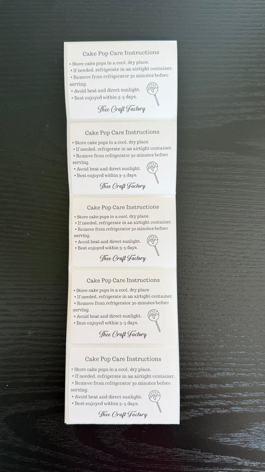Cakepop Care Instructions