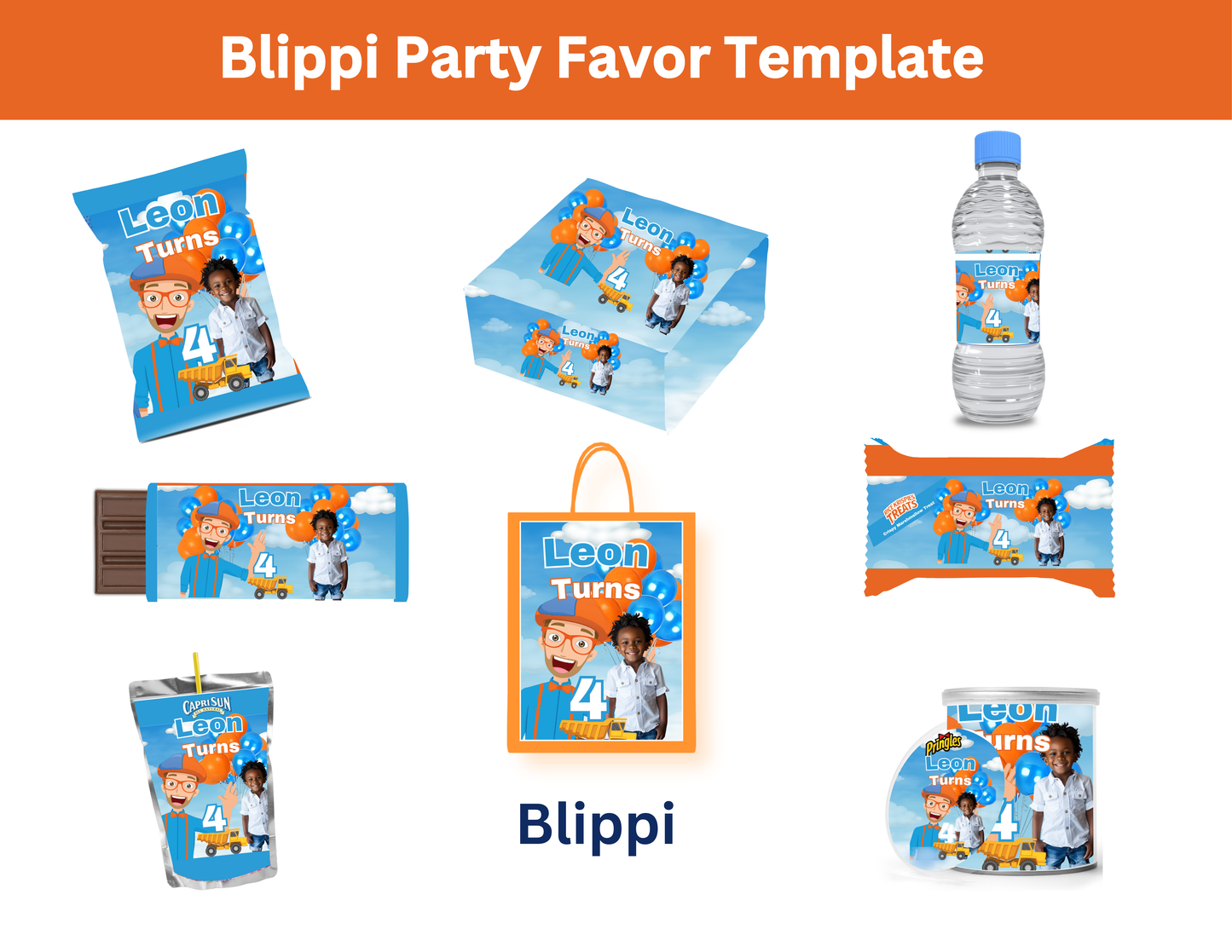 Blippi Party Favor Template