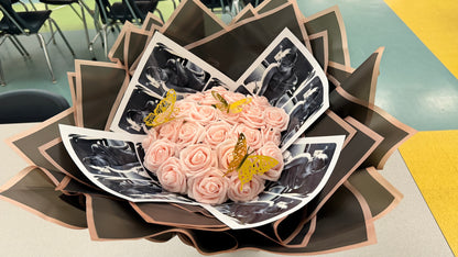 Artificial Roses with Photo Bouquet Keepsake