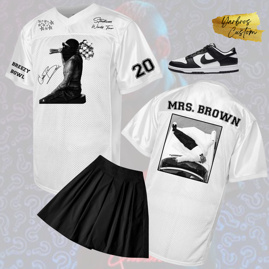 BREEZY White & Black Football Jersey