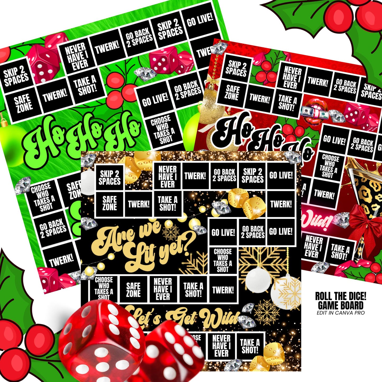 Christmas / New Year Game Board Template