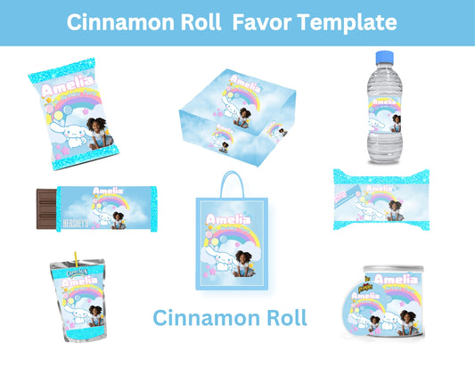 Cinnamon Roll  Favor Template