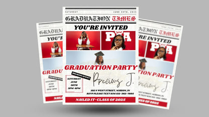 Graduation Times Party Invitation (Digital)