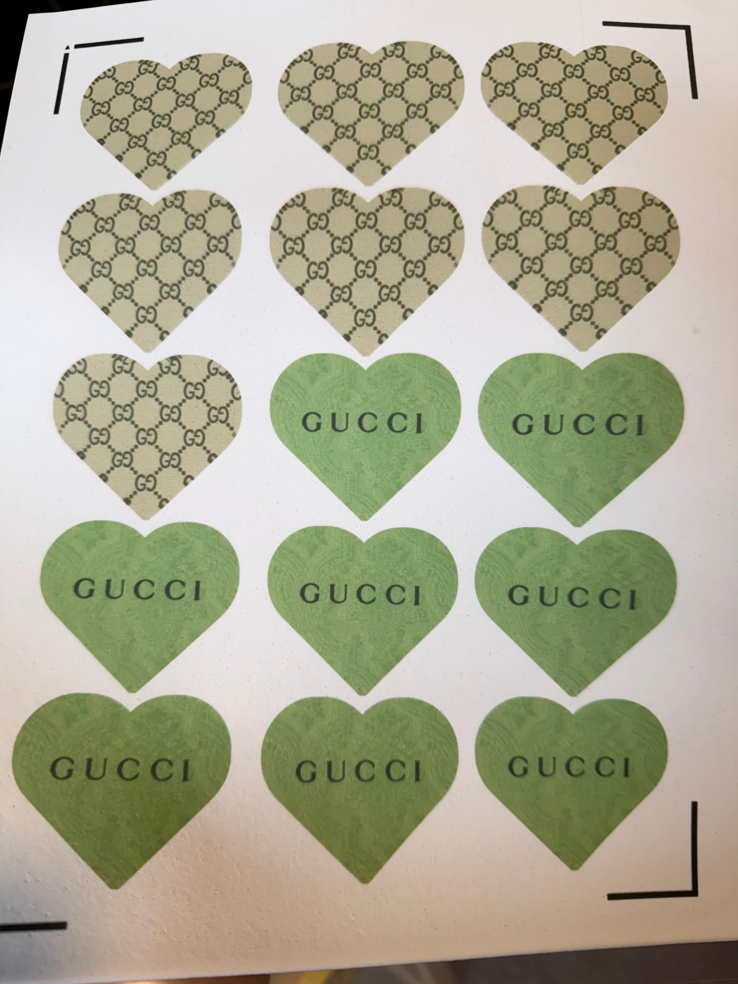 Edible 2" Heart Images Sheet