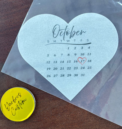 Calendar Edible Cake Topper
