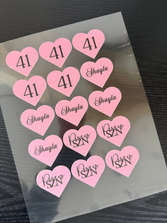 Edible 2" Heart Images Sheet