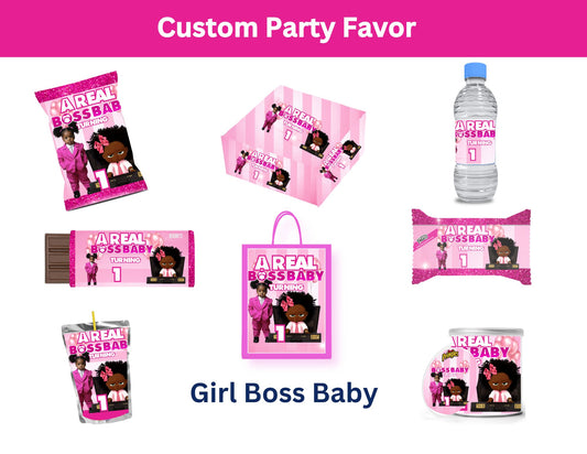 Girl Boss Baby  Party Favor Template