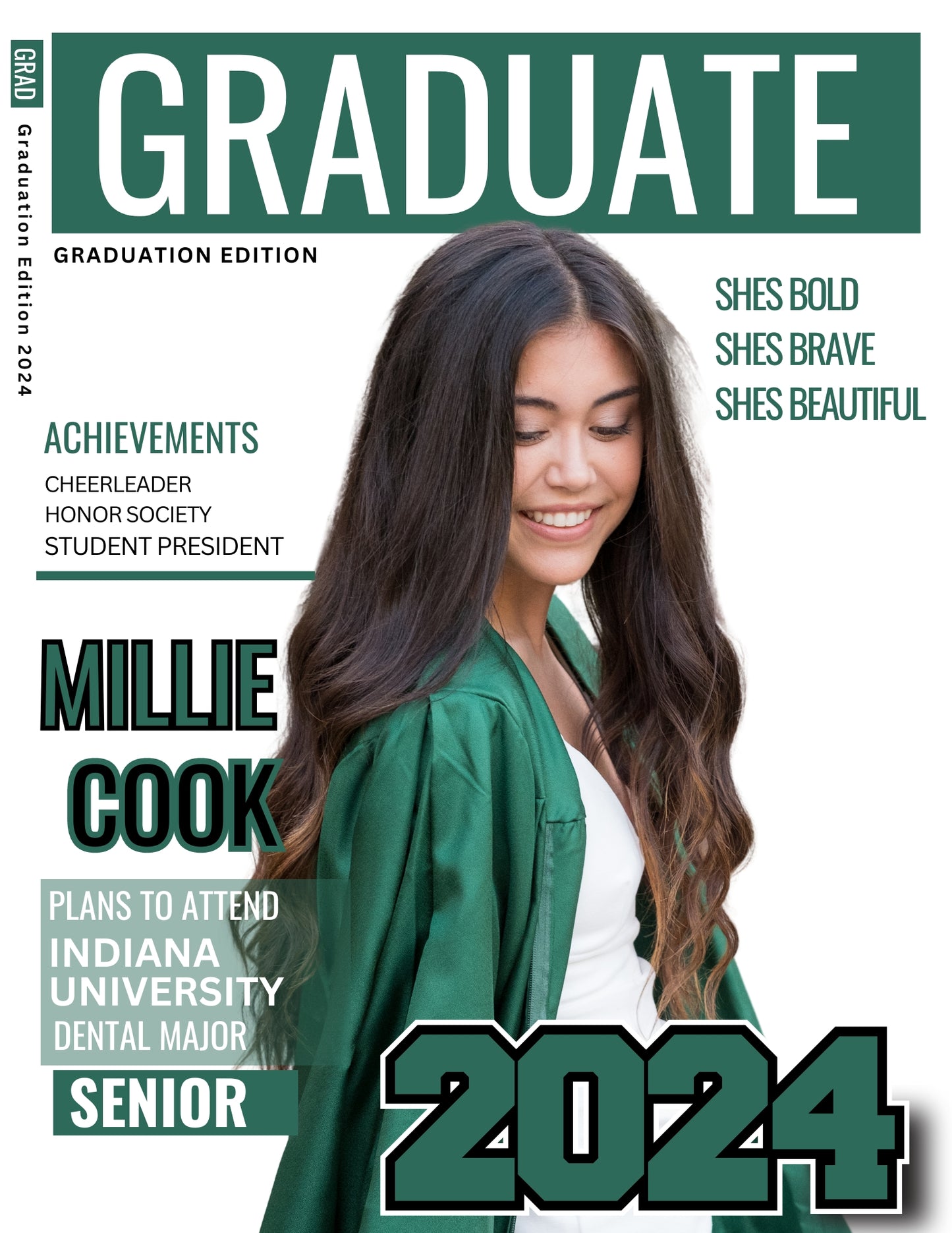 Graduate Magazine Cover Editble Template