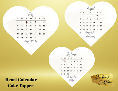 Calendar Edible Cake Topper