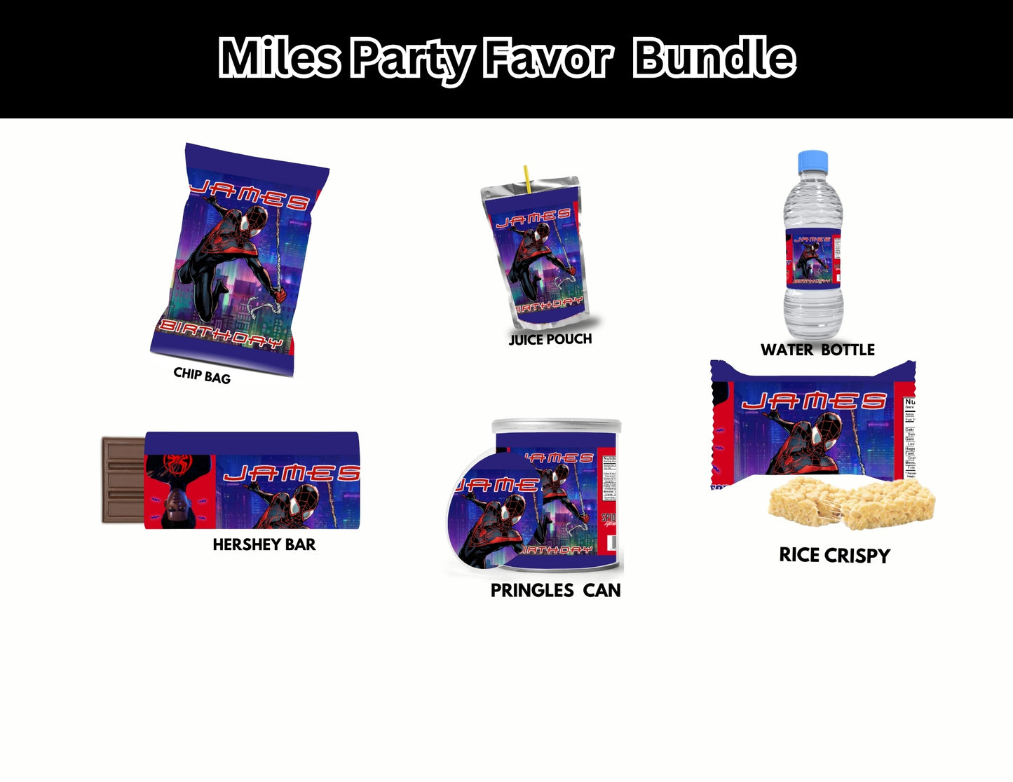 Miles Spiderman Party Favor Template