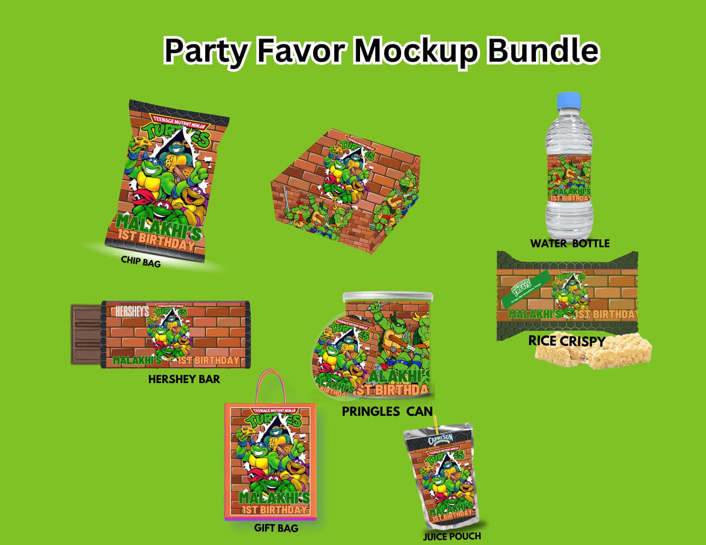 Ninja Turtles  Party Favor Template