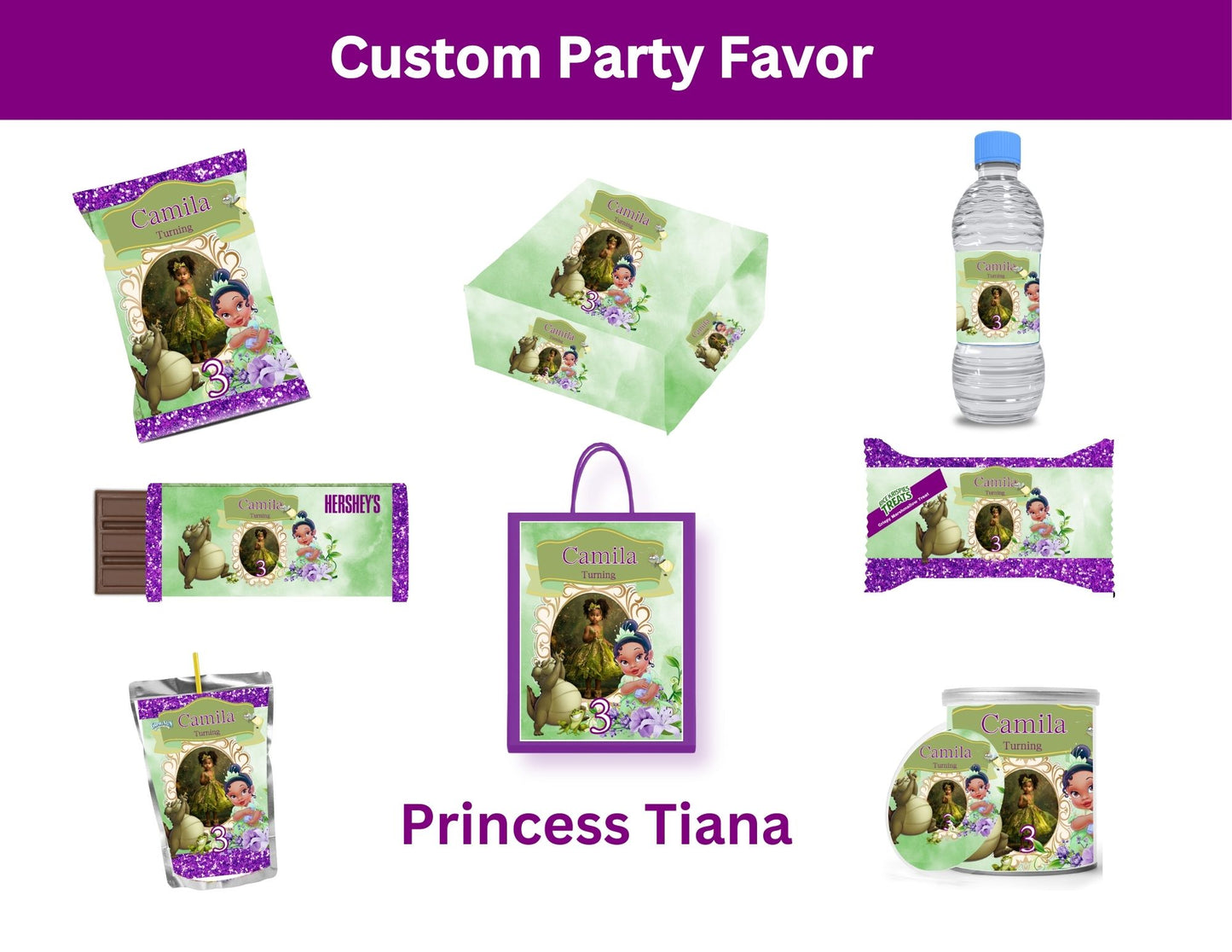 Princess Tiana  Party Favor Template