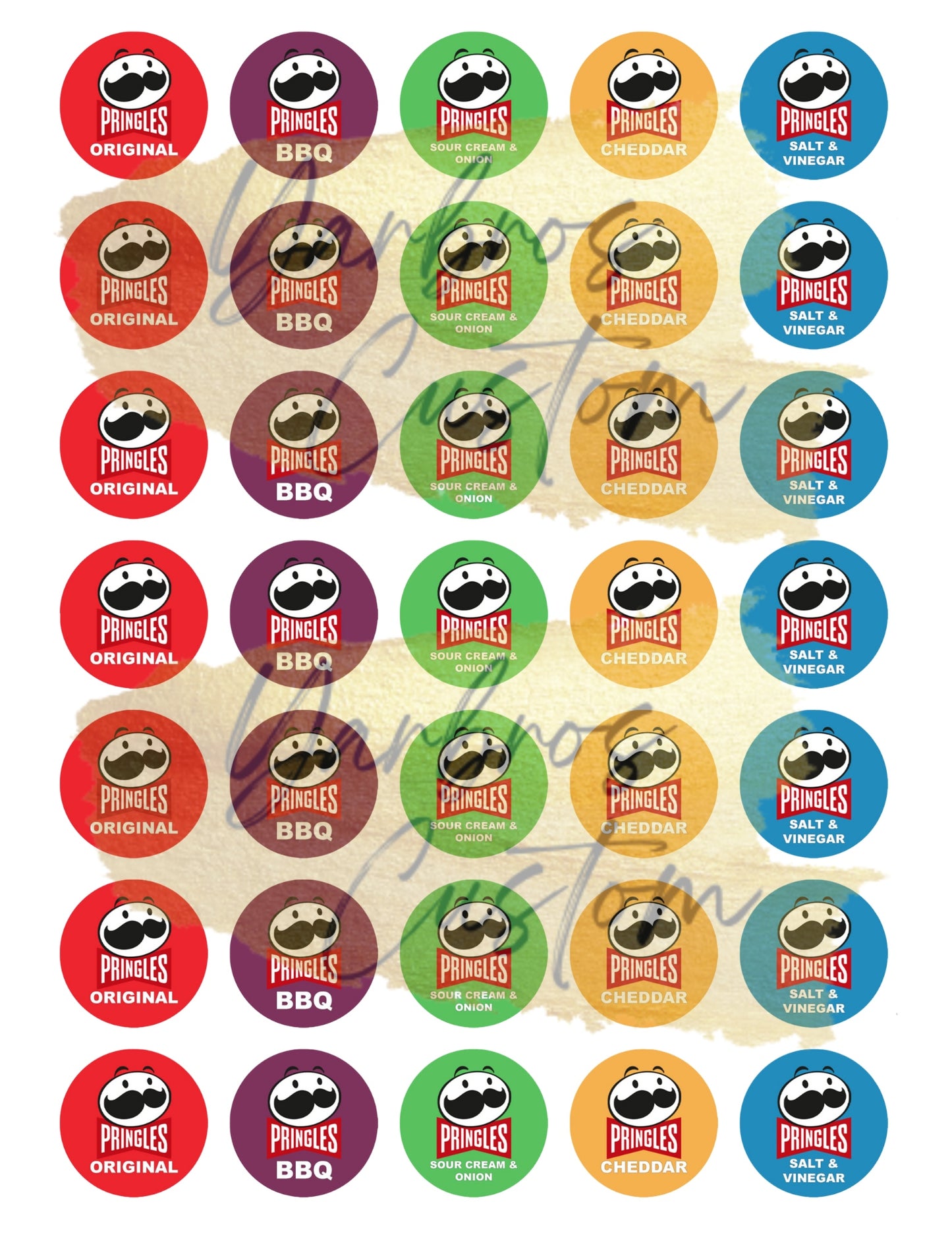 Pringles Flavor Printable Stickers