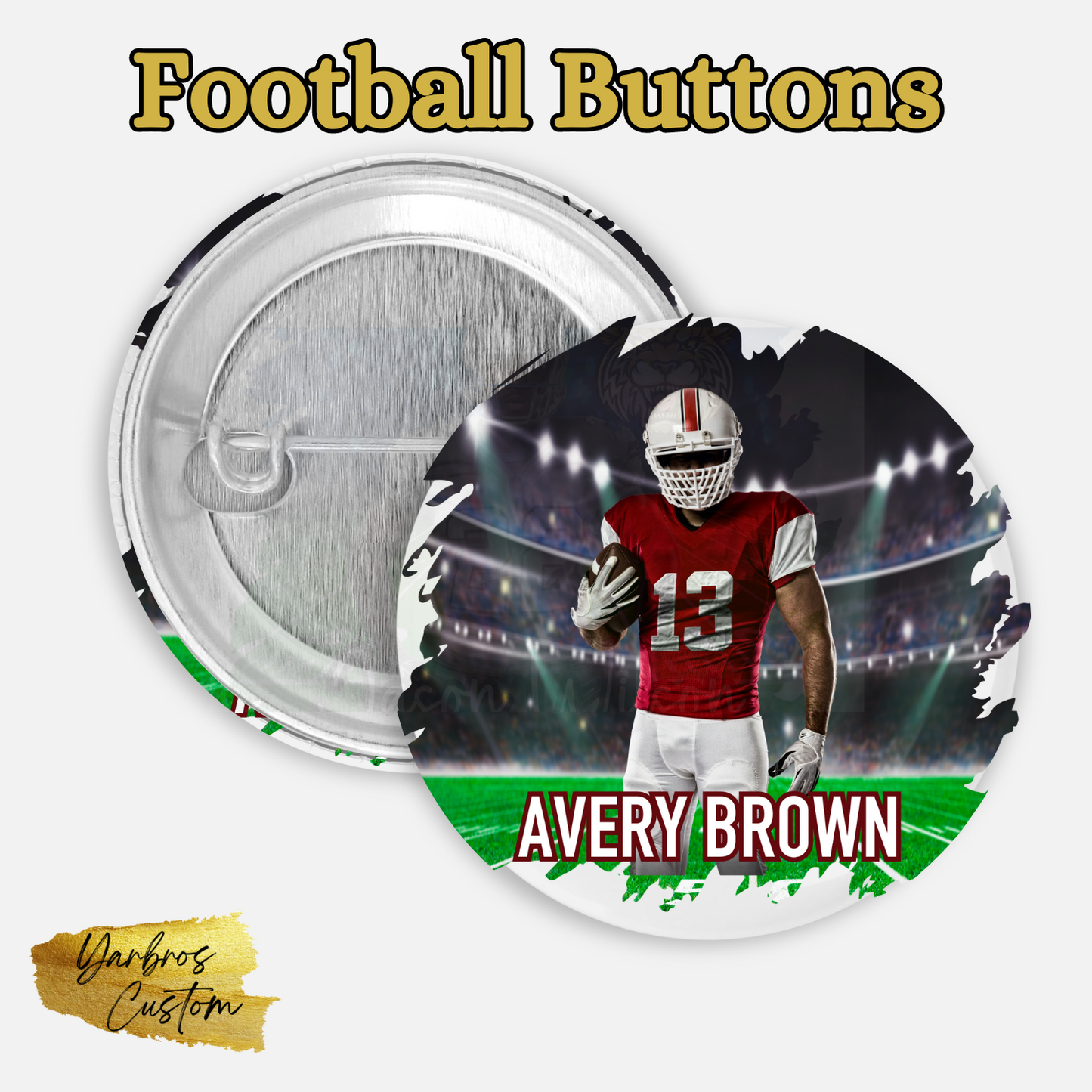 Football Buttons 2.25"